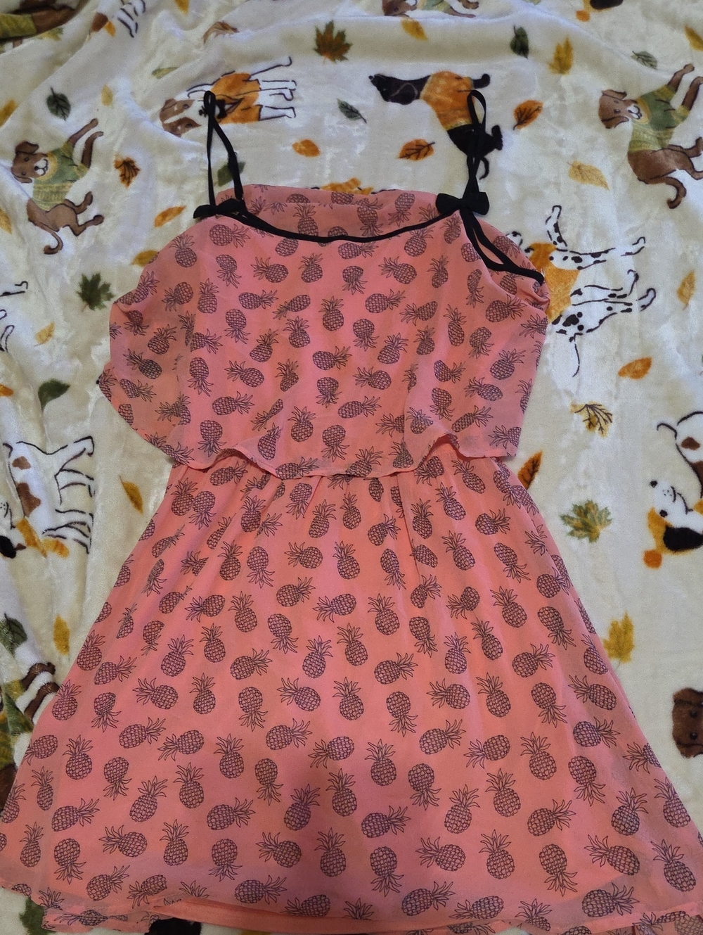 Girls Pink Pineapple Print Sundress